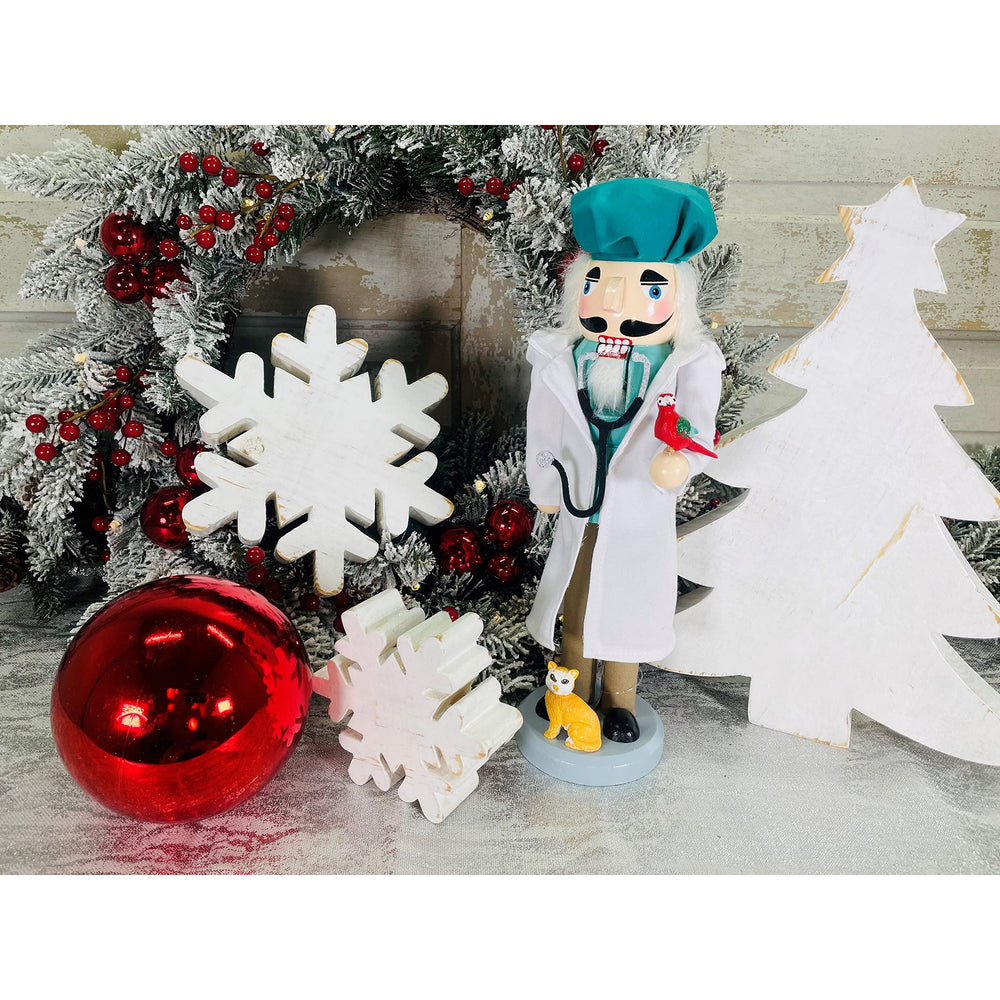 Santa's Workshop 14" Veterinarian Nutcracker 14 Multi Color Wood - Diamond Home USA