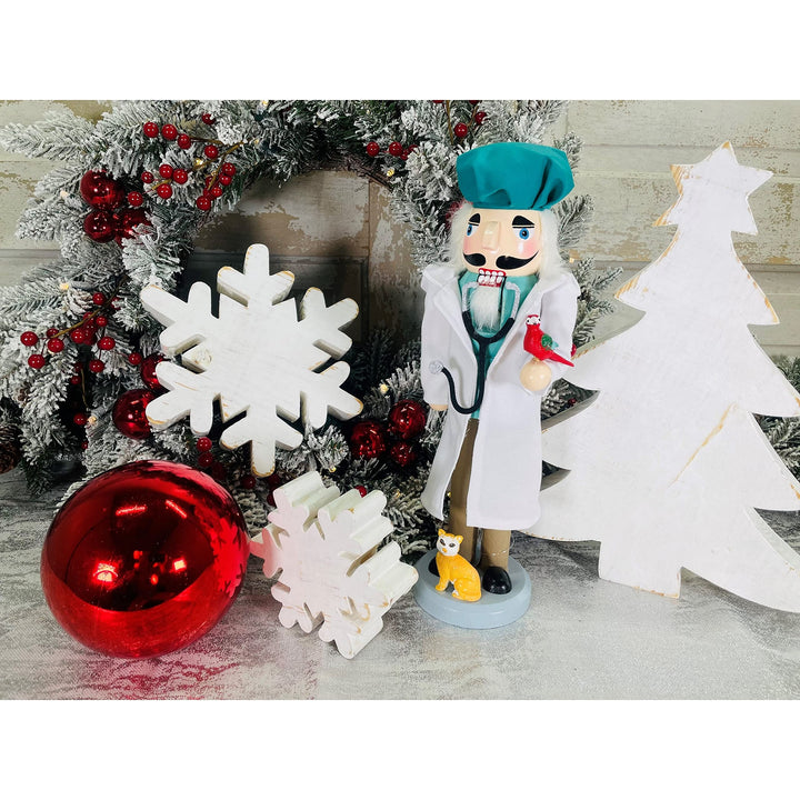 Santa's Workshop 14" Veterinarian Nutcracker 14 Multi Color Wood - Diamond Home USA