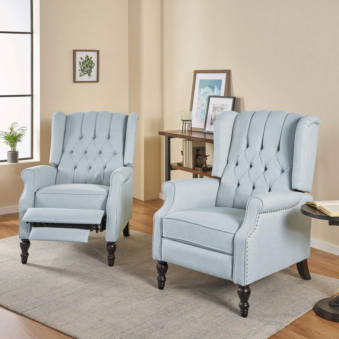 Christopher Knight Home Earlean Fabric Recliner (Set of 2) Light Dark