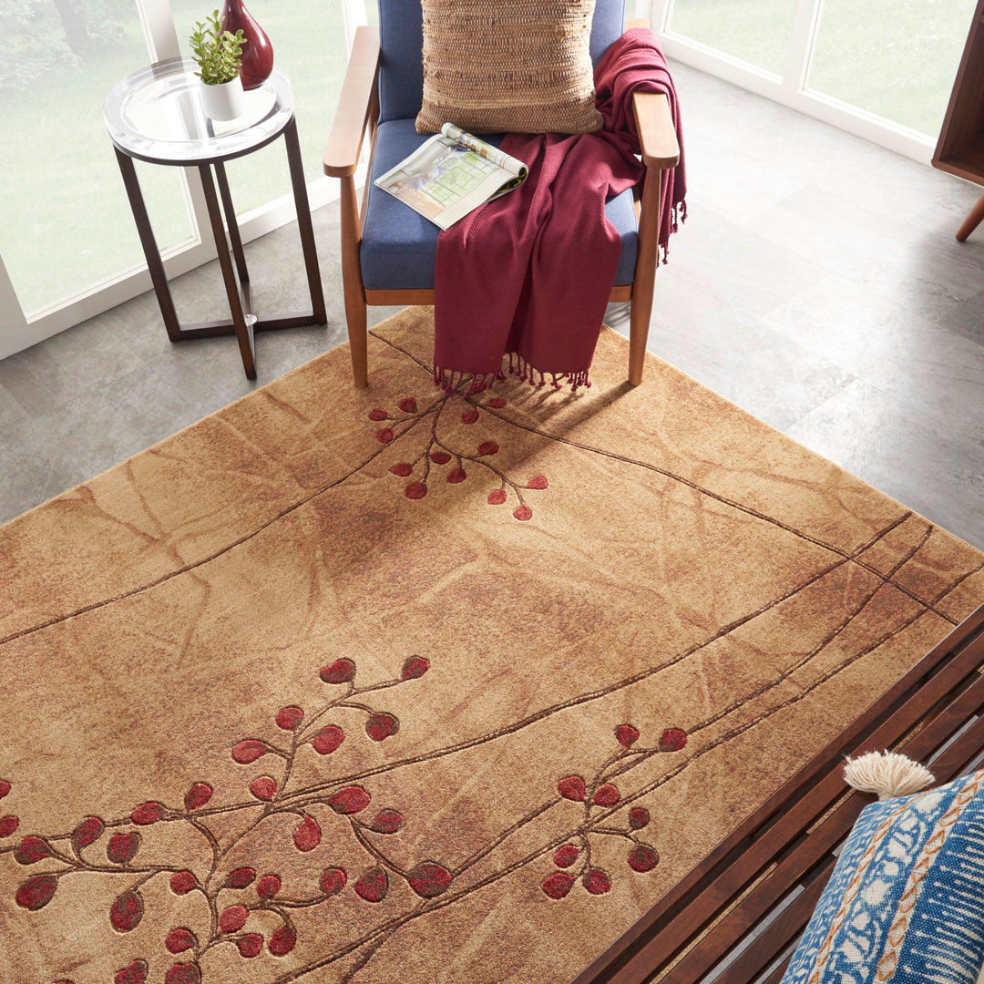 Nourison Somerset Rustic Area Rug 3'6" x 5'6" Latte Rectangular 0.5" Thick - Diamond Home USA