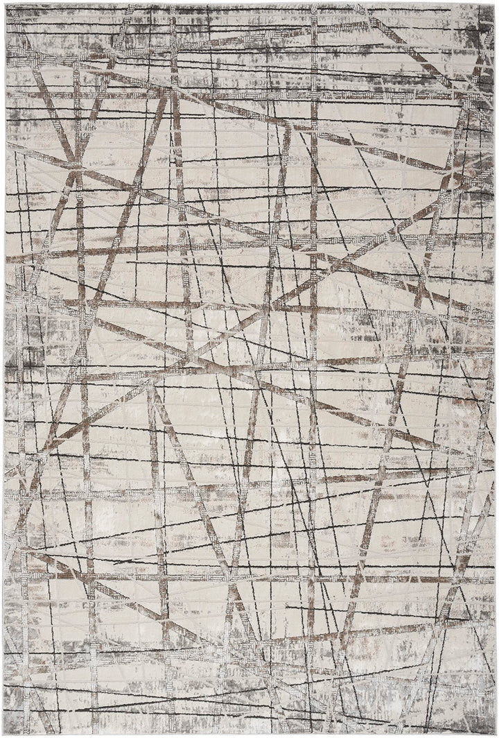 Nourison Desire Abstract Grey Silver 5'3" x 7'3" Area -Rug Easy -Cleaning Non - Diamond Home USA