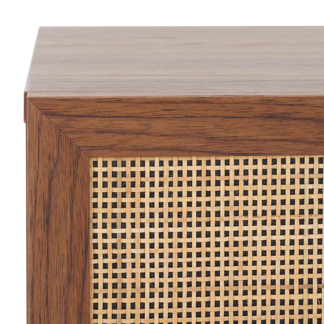 Nightstand Brown Natural Modern Contemporary MDF Glossy - Diamond Home USA