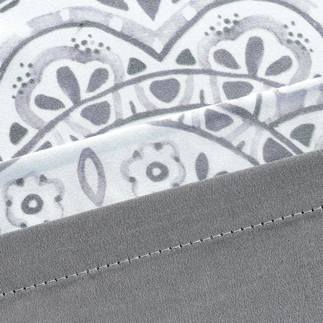 Medallion Pattern Lined Window Valance - 52" Width X 18" Length Grey Farmhouse - Diamond Home USA