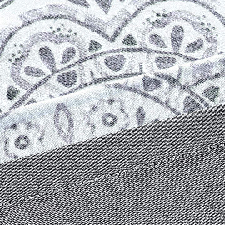 Medallion Pattern Lined Window Valance - 52" Width X 18" Length Grey Farmhouse - Diamond Home USA