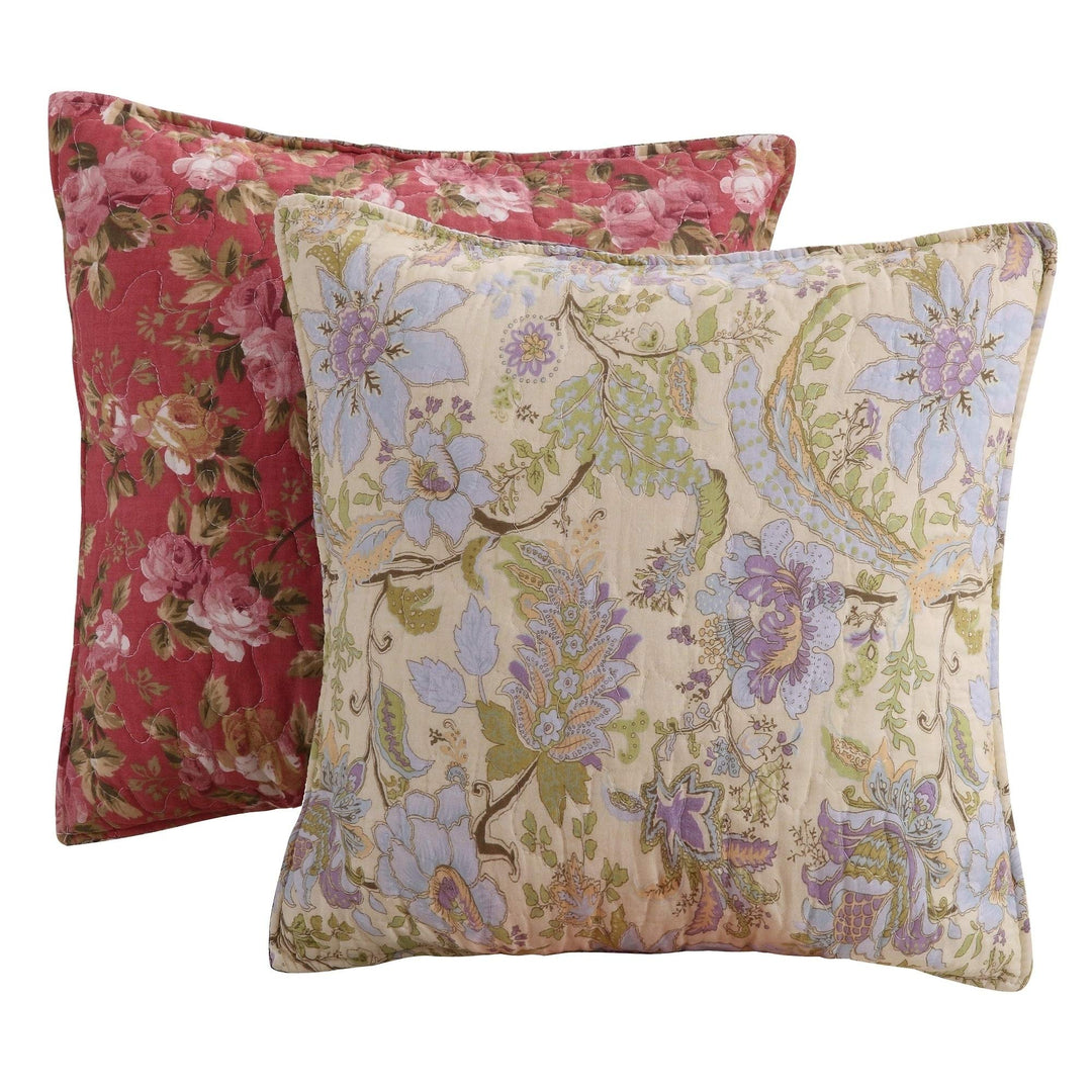 Blooming Prairie Pillow Set (Set of 2 Pillows) Gold Green Floral Farmhouse