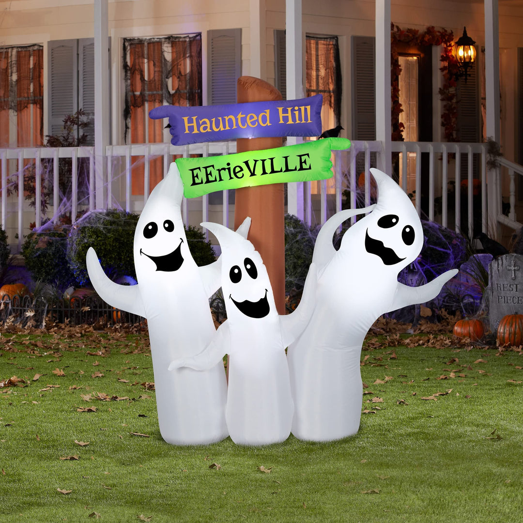 6 Ft. Ghost Trio and Signpost White Polyester - Diamond Home USA