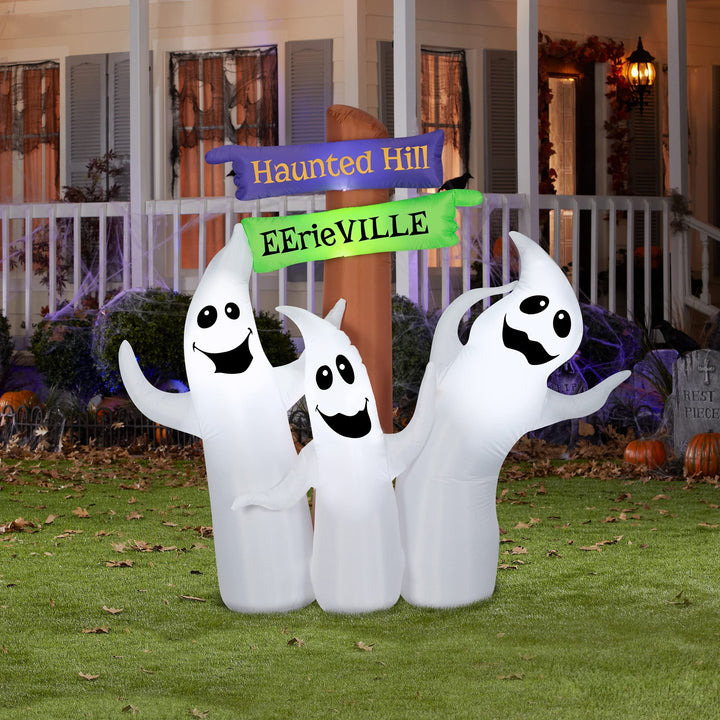 6 Ft. Ghost Trio and Signpost White Polyester - Diamond Home USA