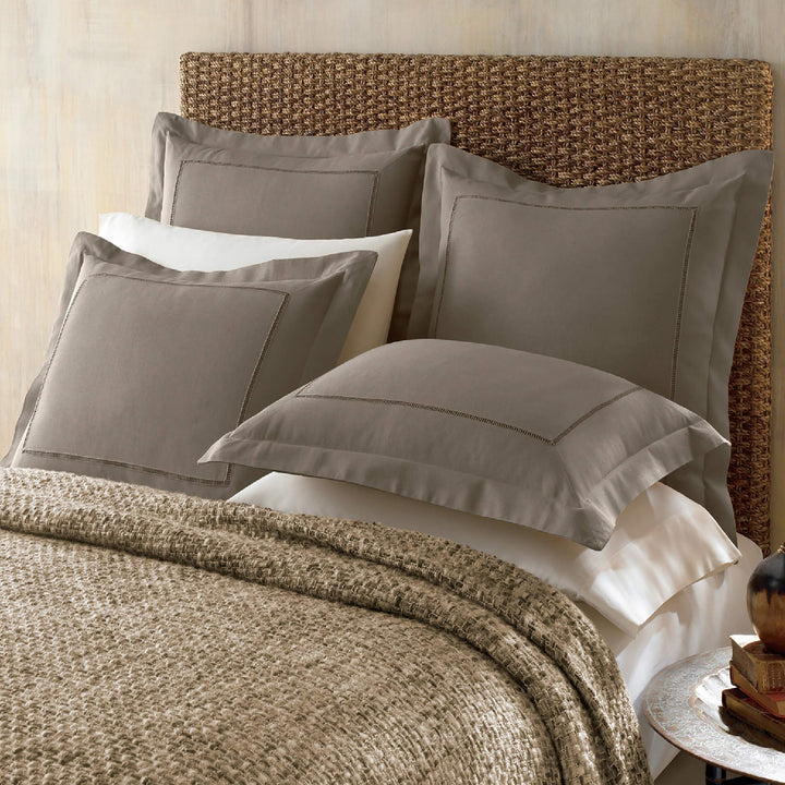 Bed Maker's Levinsohn Textile Company Cotton and Linen Blend Hemstitch Sham Gold