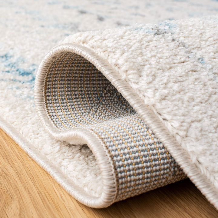 SAFAVIEH Tulum Collection Runner Rug - 2' x 9' Ivory & Turquoise Moroccan Boho - Diamond Home USA