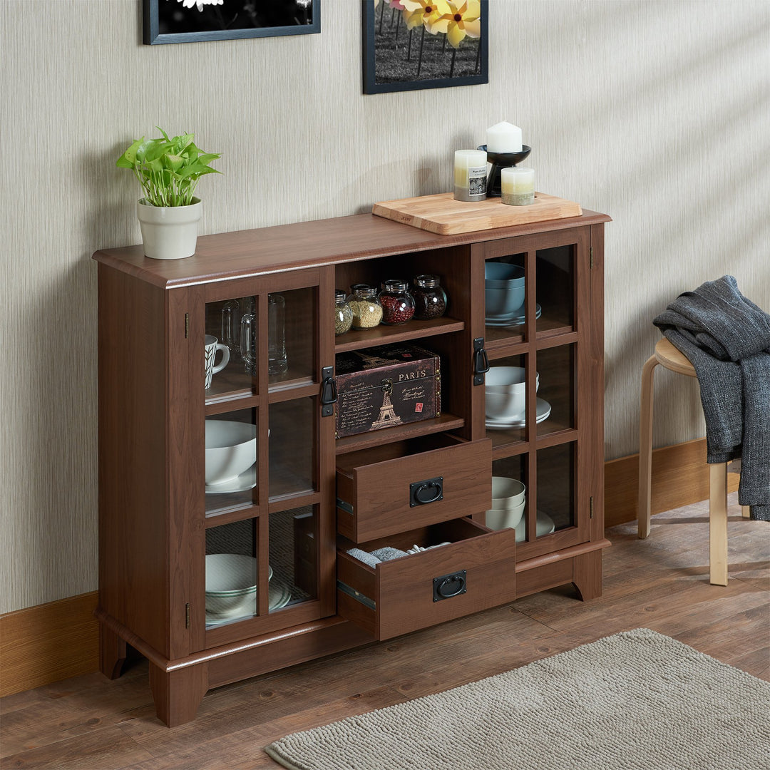 Acme Dubbs Storage Wood Console Table with 2 Doors in Walnut - Diamond Home USA