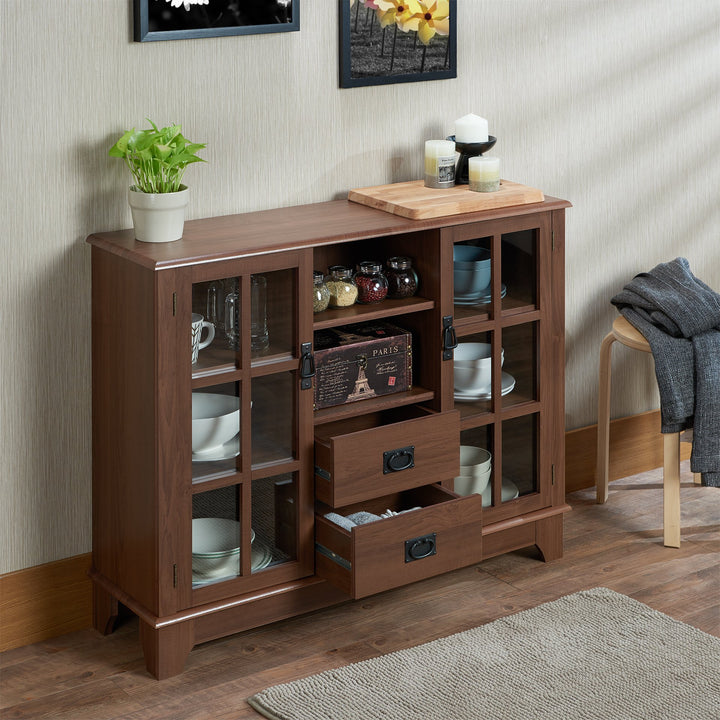Acme Dubbs Storage Wood Console Table with 2 Doors in Walnut - Diamond Home USA
