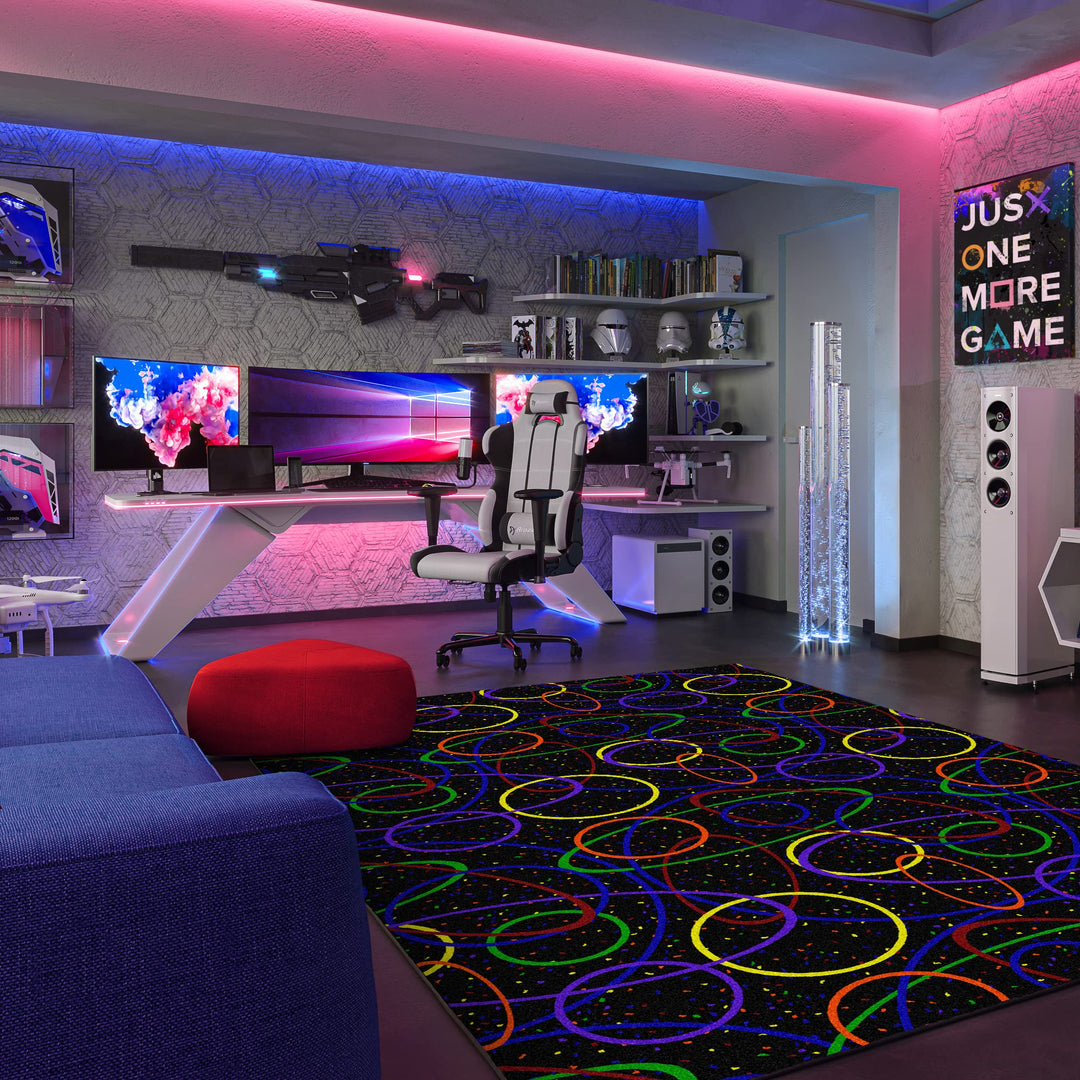 Joy Carpets Fluorescent Looped 4' x 6' Area Rug 4' x 6' - Fluorescent