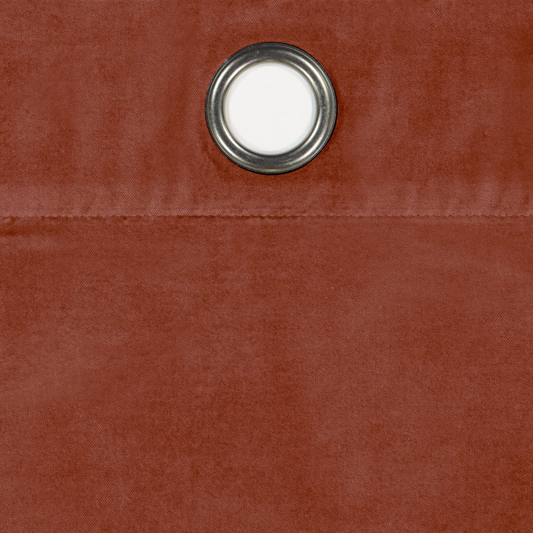 Eclipse Luxury Cotton Velvet 100% Blackout Grommet 96" x 50" Curtain Window Copper - 96x50 - Diamond Home USA