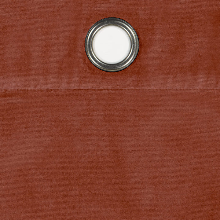 Eclipse Luxury Cotton Velvet 100% Blackout Grommet 96" x 50" Curtain Window Copper - 96x50 - Diamond Home USA
