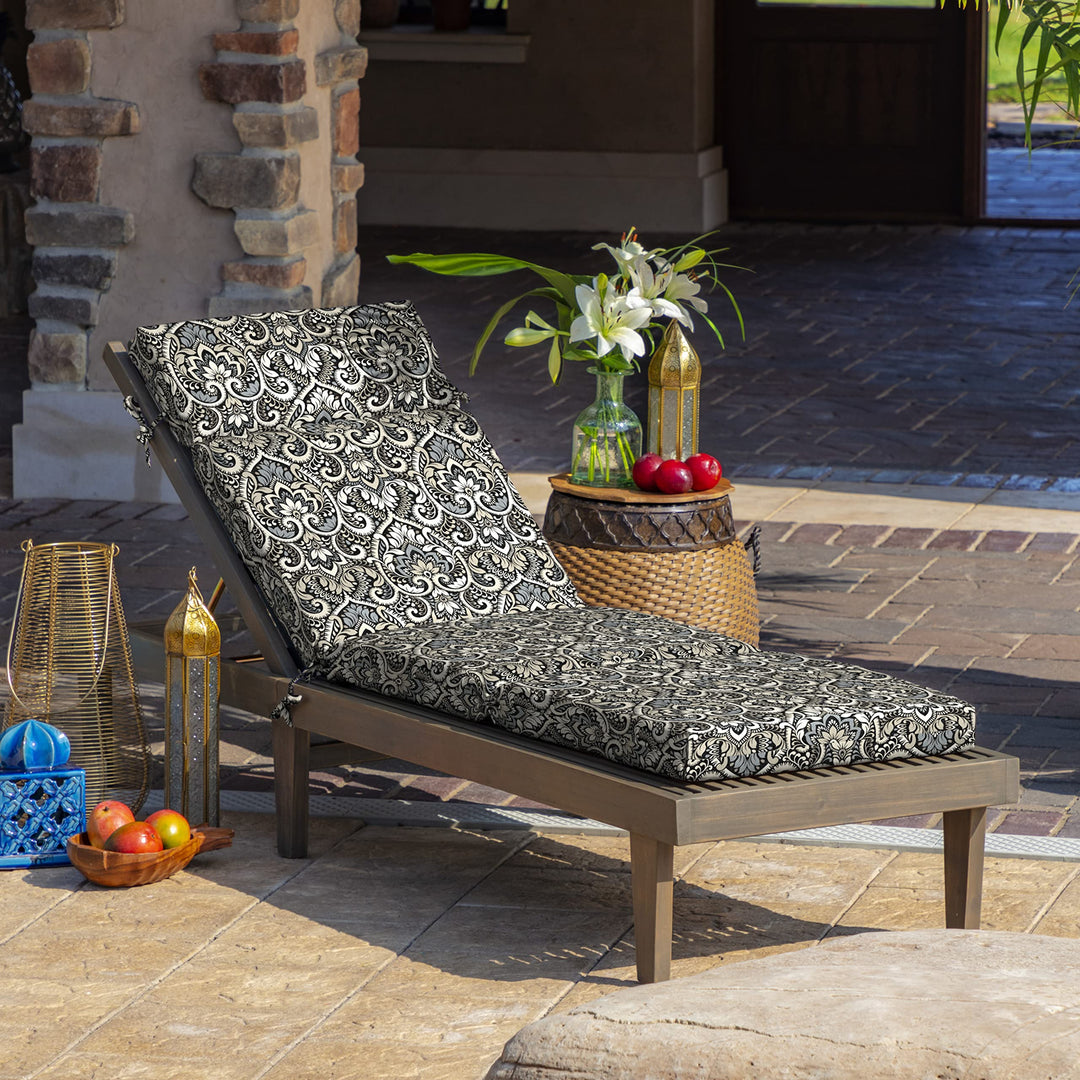 Arden Selections Aurora Damask Outdoor Chaise Lounge Cushion