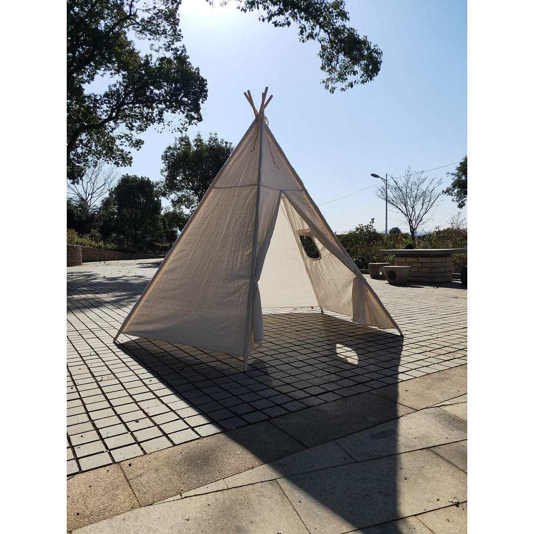 8 Ft Super Large 5pole Teepee Tent for Indoor and Outdoor 5pole8feet White - Diamond Home USA