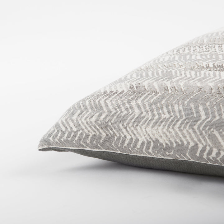 Rizzy Home|T13191|20"x20" Gray/Neutral/Metallic Vertical Stripe Decorative Polyester - Diamond Home USA