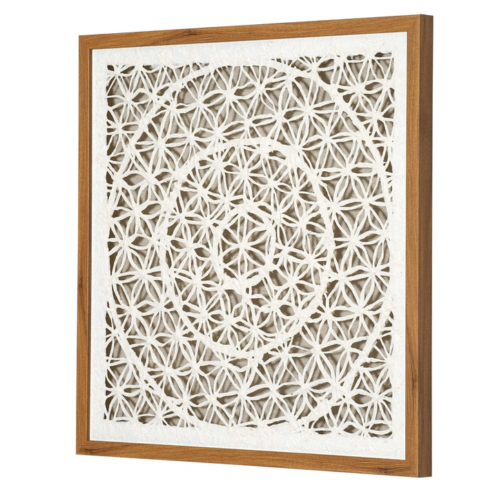 Handmade Framed Natural Rice Paper And Linen Wall 23.5"x23.5" 23.5" X Brown