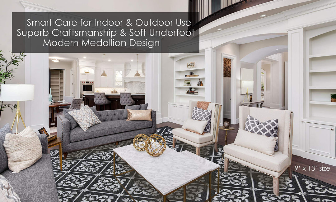 Gertmenian Indoor Outdoor Classic Flatweave Area Rug Stain & UV Resistant Carpet