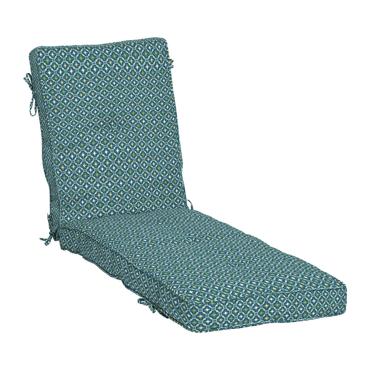 Arden Selections Polyfill Outdoor Chaise Lounge Cushion 76 x 22 Alana Tile Alana Blue Tile