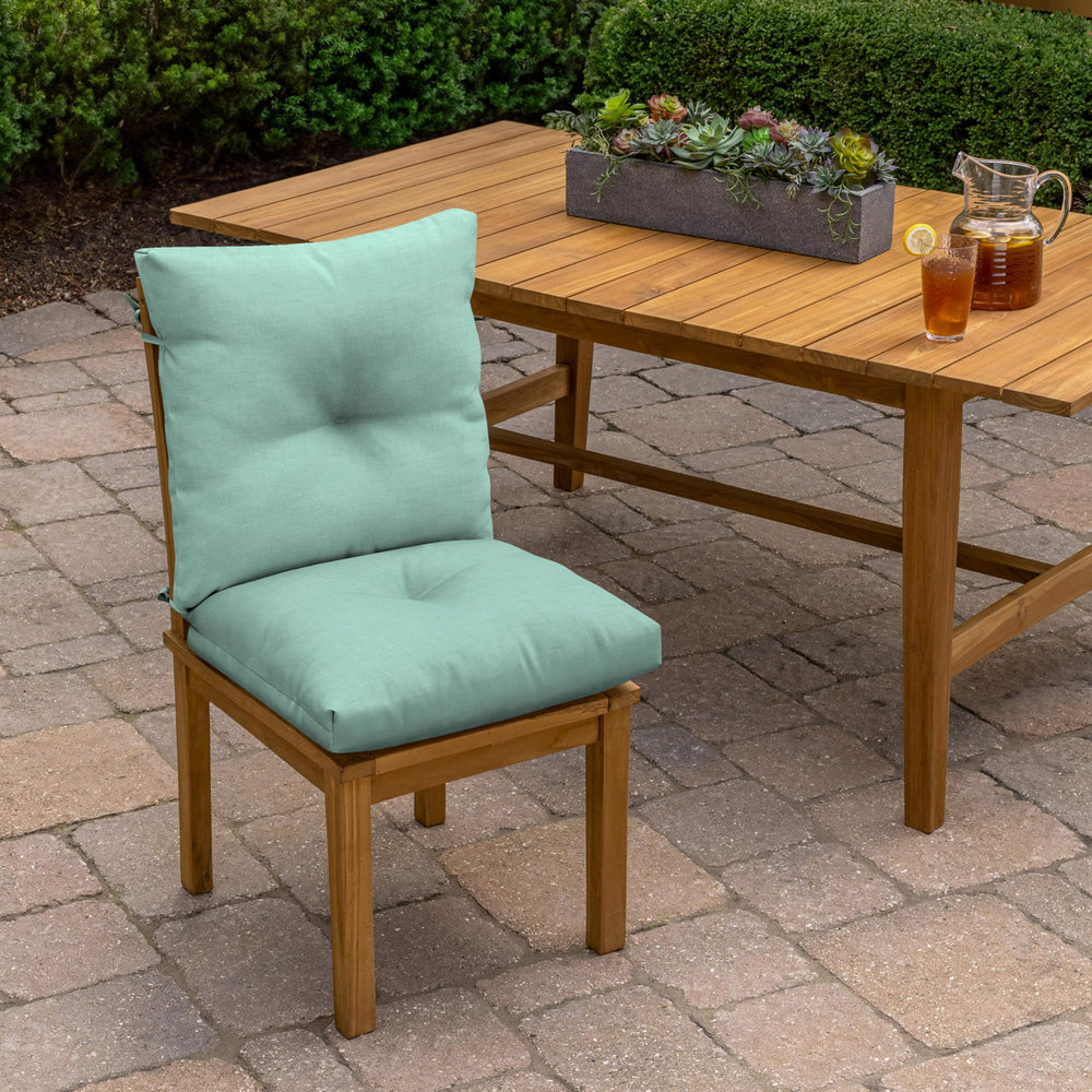 Arden Selections Outdoor Plush Modern Tufted Blowfill Dining Chair Cushion 21 Aqua Leala - Diamond Home USA