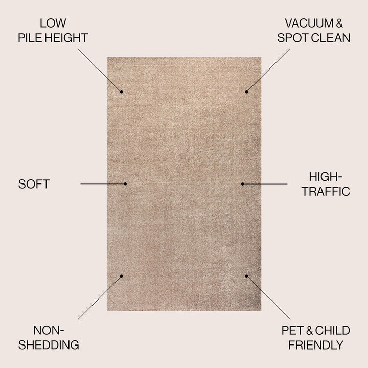 JONATHAN Y Tumbling Solid Low-Pile Area Rug