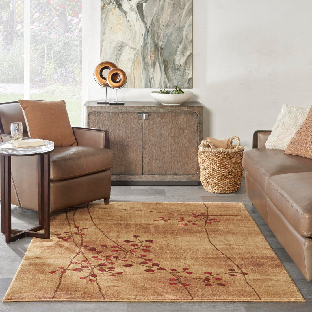 Nourison Somerset Rustic Area Rug 3'6" x 5'6" Latte Rectangular 0.5" Thick - Diamond Home USA