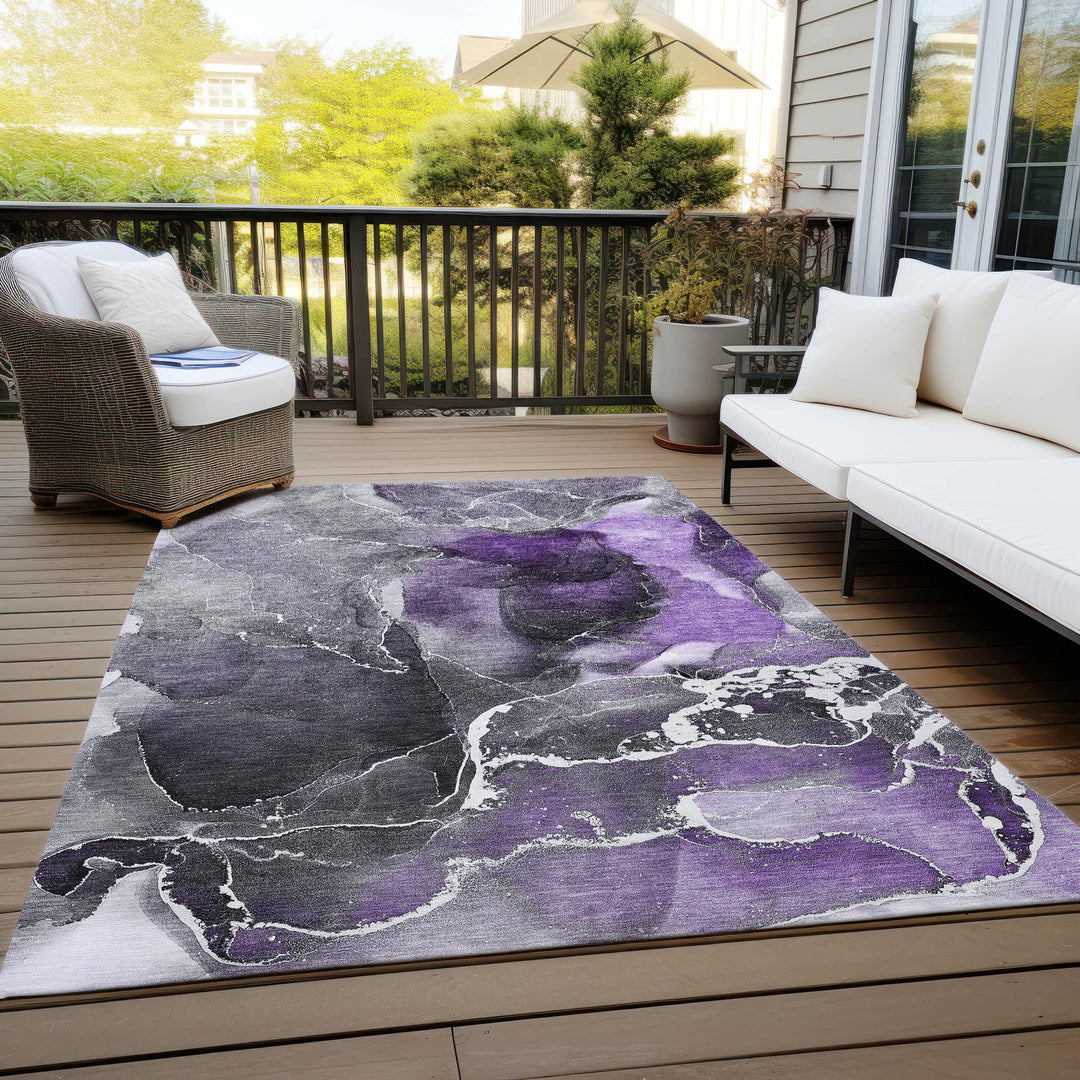 Addison Rugs Chantille ACN503 Purple 5' x 7'6 Indoor Outdoor Area Rug Stain - Diamond Home USA