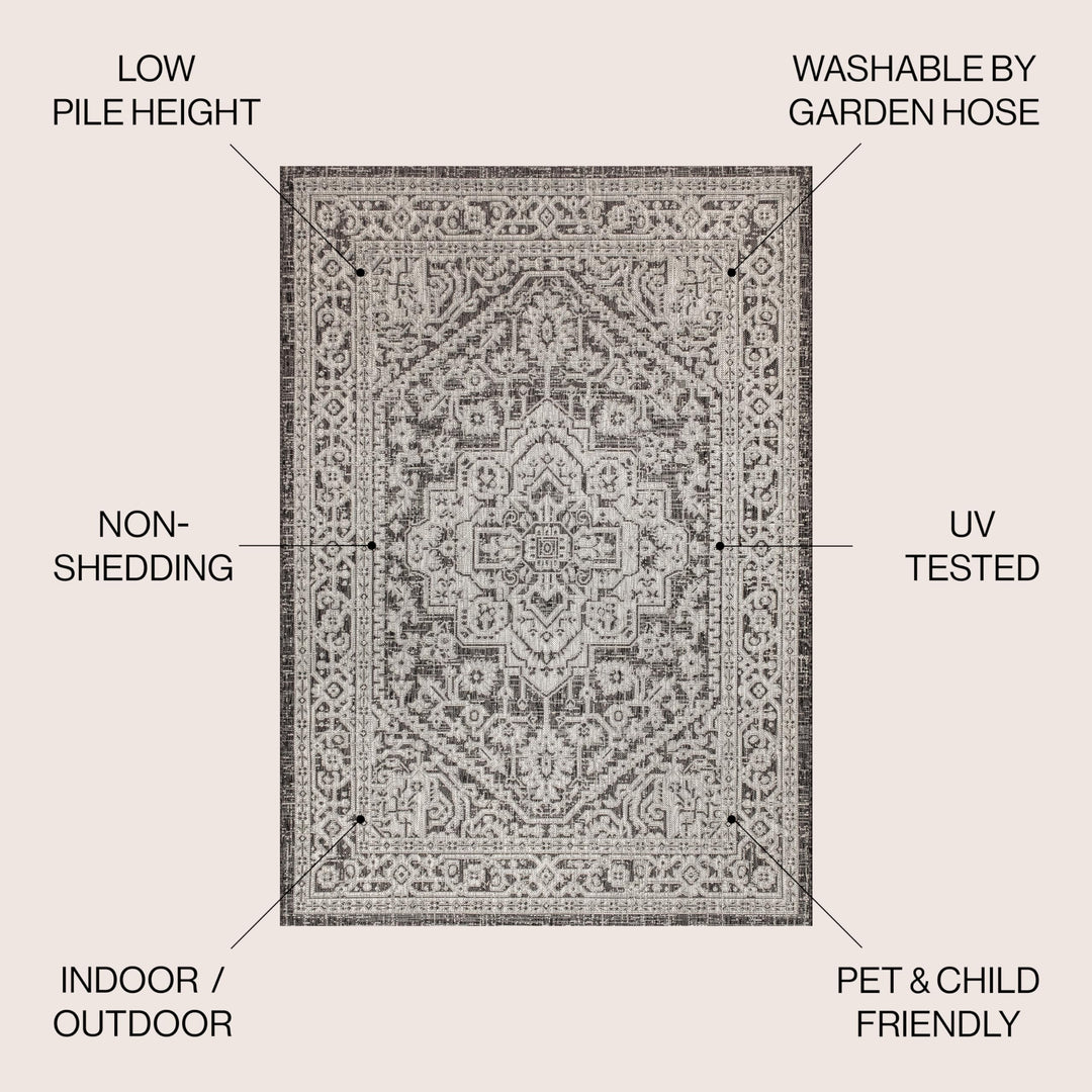 JONATHAN Y Rozetta Medallion Textured Weave Indoor/Outdoor Area Rug