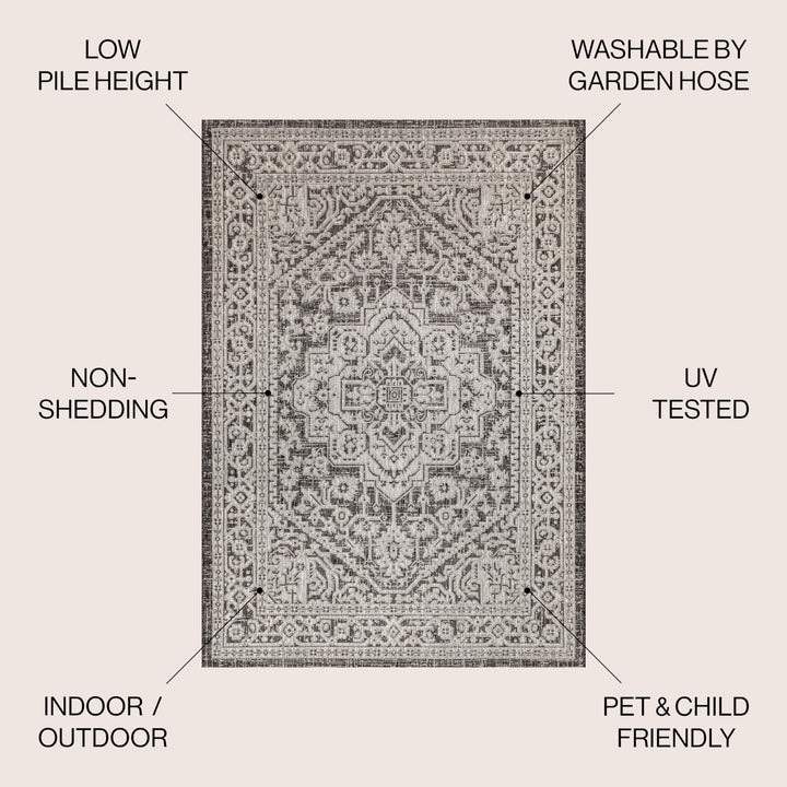 JONATHAN Y Rozetta Medallion Textured Weave Indoor/Outdoor Area Rug