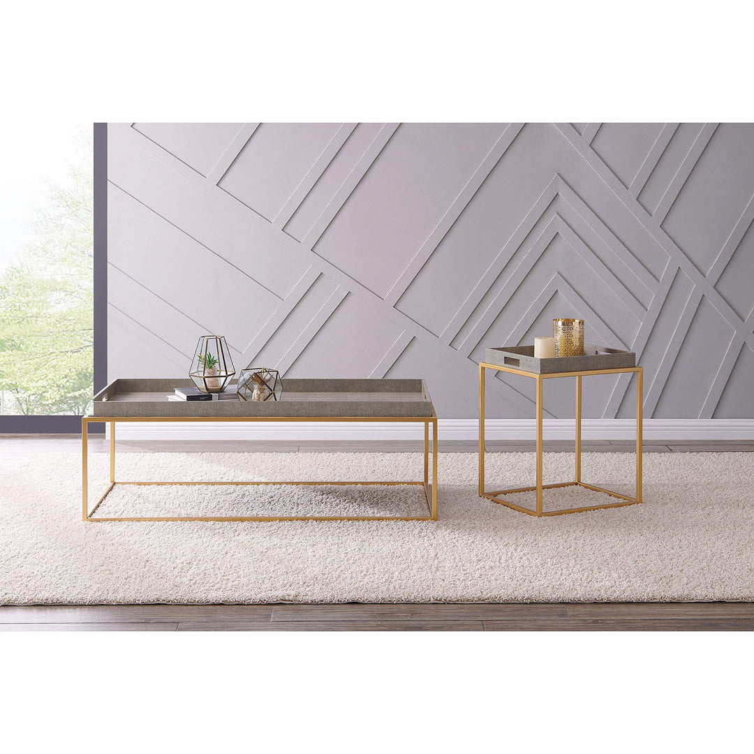 npd furniture and more Feyre Faux Shagreen Removable Tray Coffee Table Chronicle - Diamond Home USA