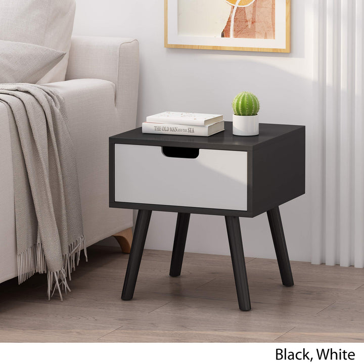 Christopher Knight Home Leila End Table Black White 15.5 in x 15.5 in x 16.75 in - Diamond Home USA