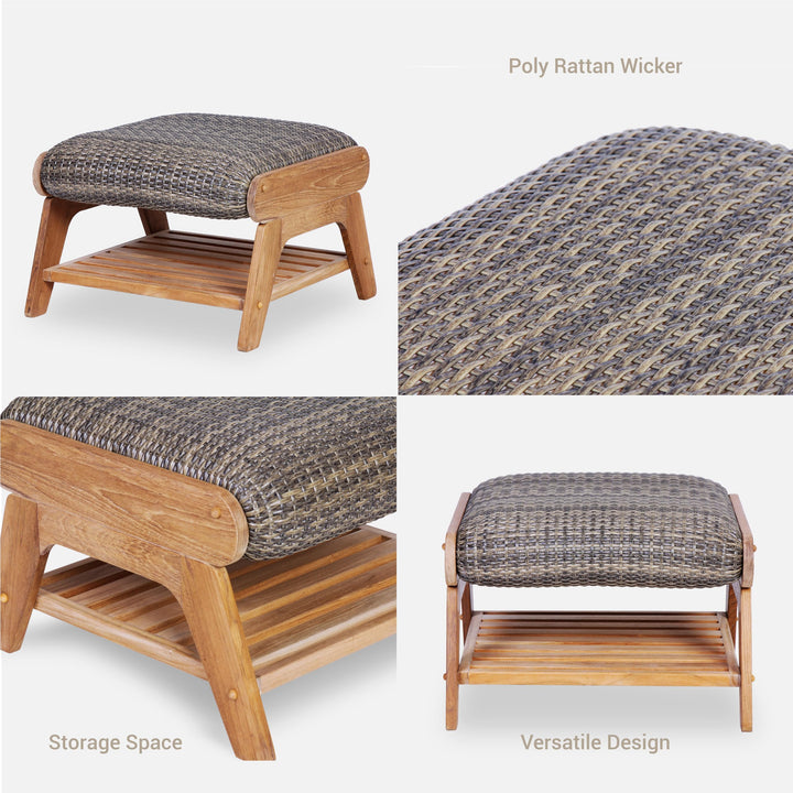 Cambridge Casual Auburn Upholstered Outdoor Ottoman - Diamond Home USA