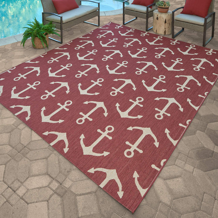 Gertmenian Indoor Outdoor Area Rug Classic Flatweave Washable Stain & UV 8'9"x13'1" - Diamond Home USA