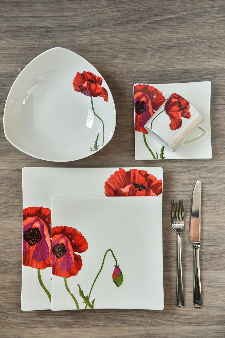 Red Vanilla Summer Sun Dinner Plates Set of 4 - Diamond Home USA