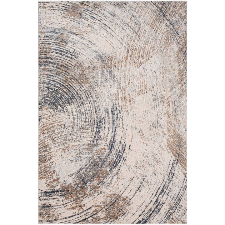 Grey Modern Area Rug - 5'3" X 7'3" Brown Ivory Abstract Contemporary Rectangle - Diamond Home USA
