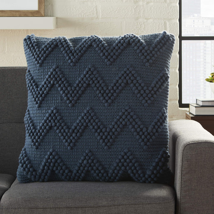 Mina Victory Life Styles Large Chevron Navy 20" x 20" Throw Pillow 20" x 20" - Navy