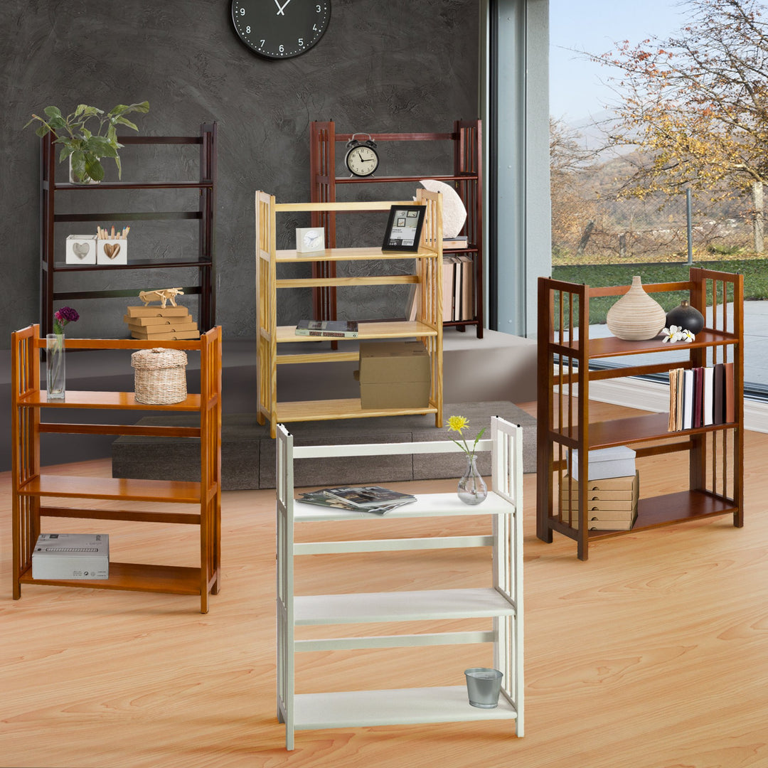 Casual Home 3-Shelf 27.5" Wide Folding Stackable Bookcase
