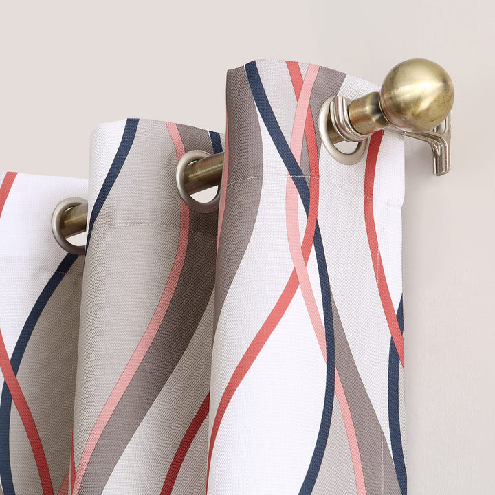 No. 918 Intersect Ogee Print Semi-Sheer Grommet Curtain Panel