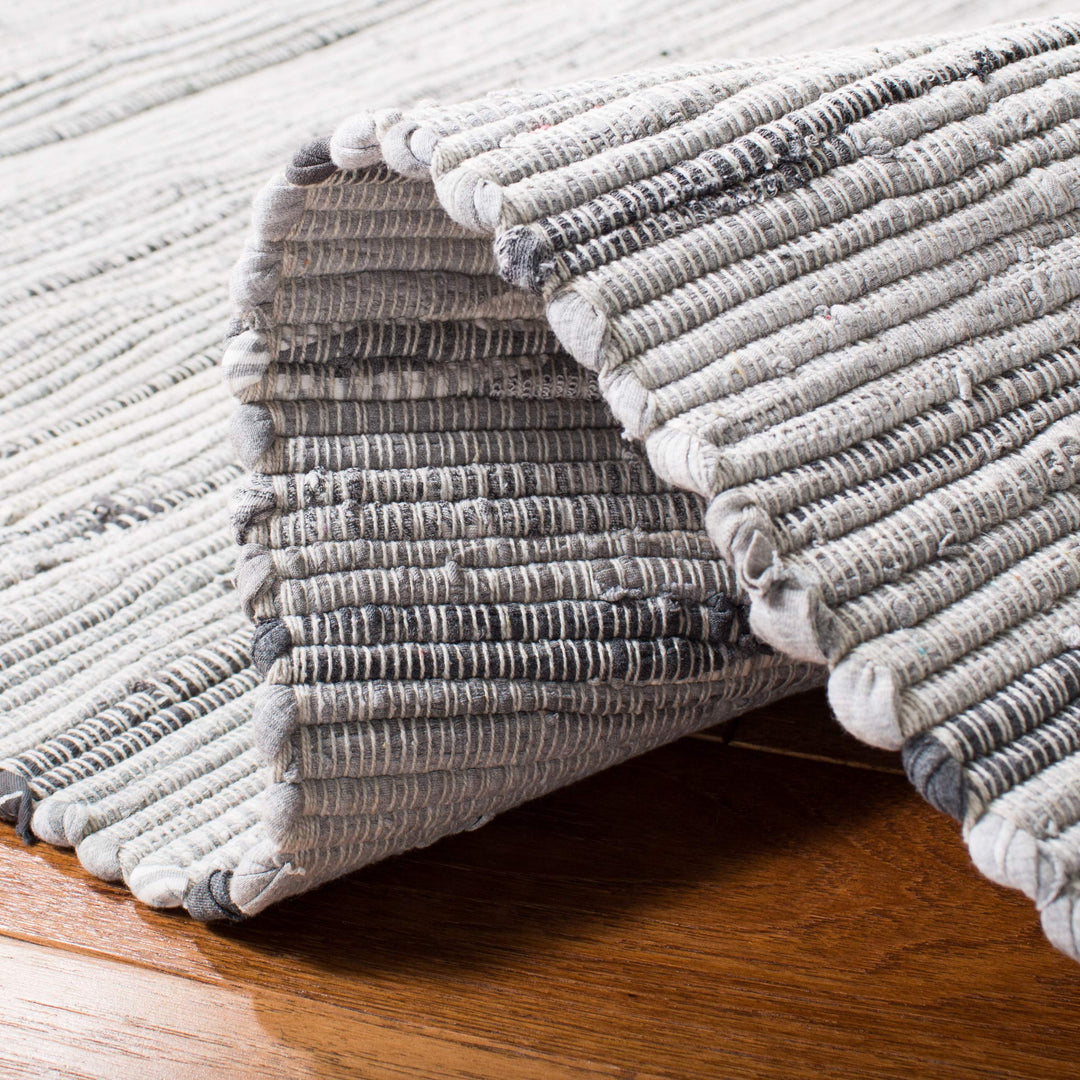 SAFAVIEH Rag Rug Collection Runner Rug - 2'3" x 8' Grey Handmade Boho Stripe - Diamond Home USA