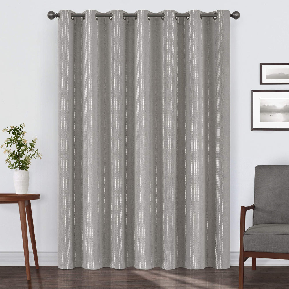 Eclipse Ronneby Grommet Top Curtains for Bedroom Single Panel 40 x 95 Light Grey - Diamond Home USA