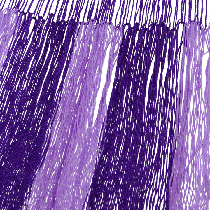 Handmade Hammock 'Lilac Blossom' (Mexico) Purple Bohemian Eclectic Mayan Nylon - Diamond Home USA