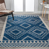JONATHAN Y MOH200D-4 Amir Moroccan Beni Souk Indoor Area Rug Bohemian 4 X 6 - Navy/Ivory