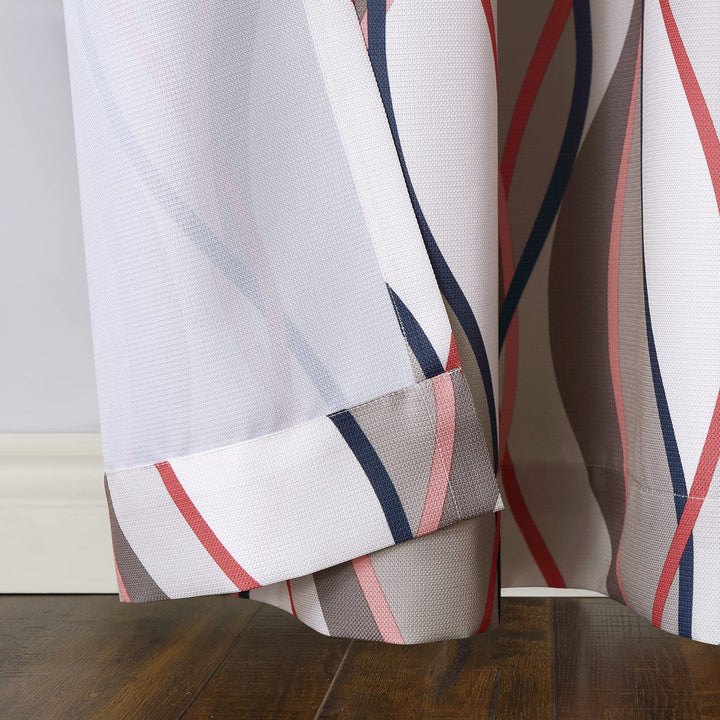 No. 918 Intersect Ogee Print Semi-Sheer Grommet Curtain Panel