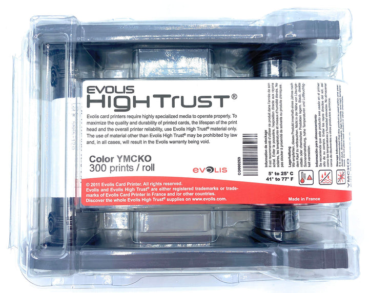 Evolis Primacy High Trust R5F008AAA Color Ribbon Kit YMCKO 300 Prints - Straight