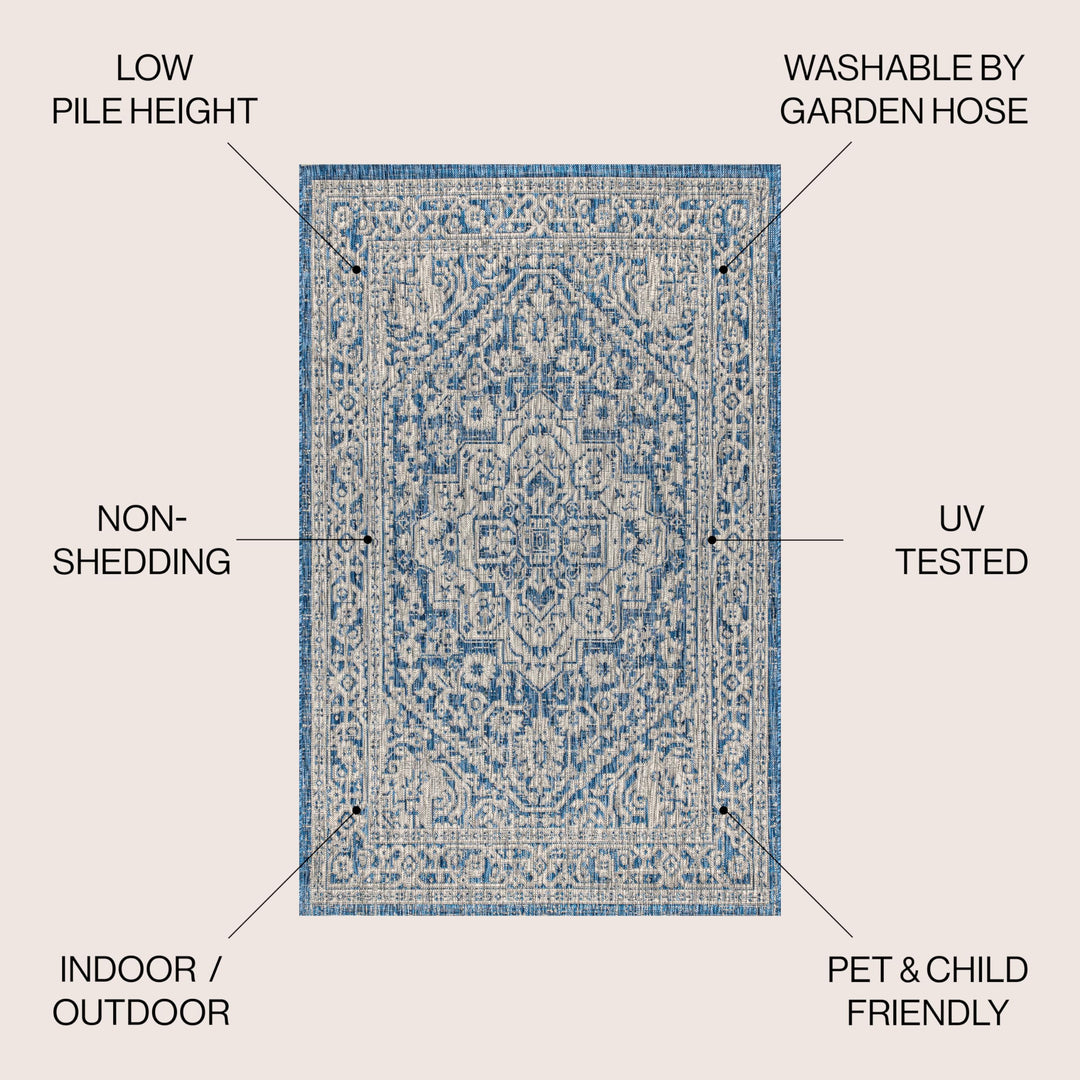JONATHAN Y Rozetta Medallion Textured Weave Indoor/Outdoor Area Rug