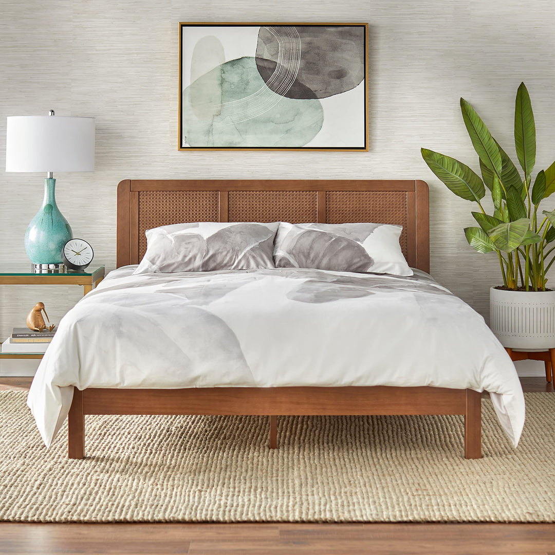 Lifestorey Larkin Mid-Century Queen Platform Bed White - Diamond Home USA