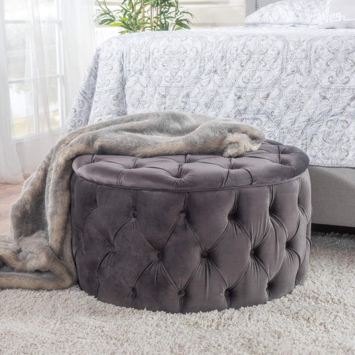 Christopher Knight Home Zelfa Velvet Ottoman 29.5” x 29.5’x 18”