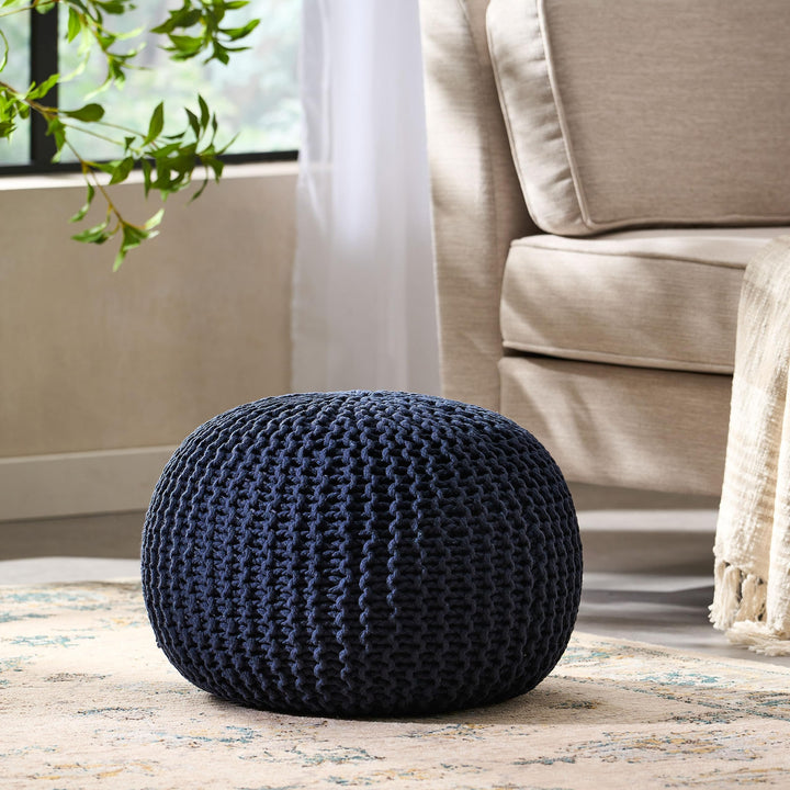 Christopher Knight Home Nahunta Pouf Navy Blue - Diamond Home USA