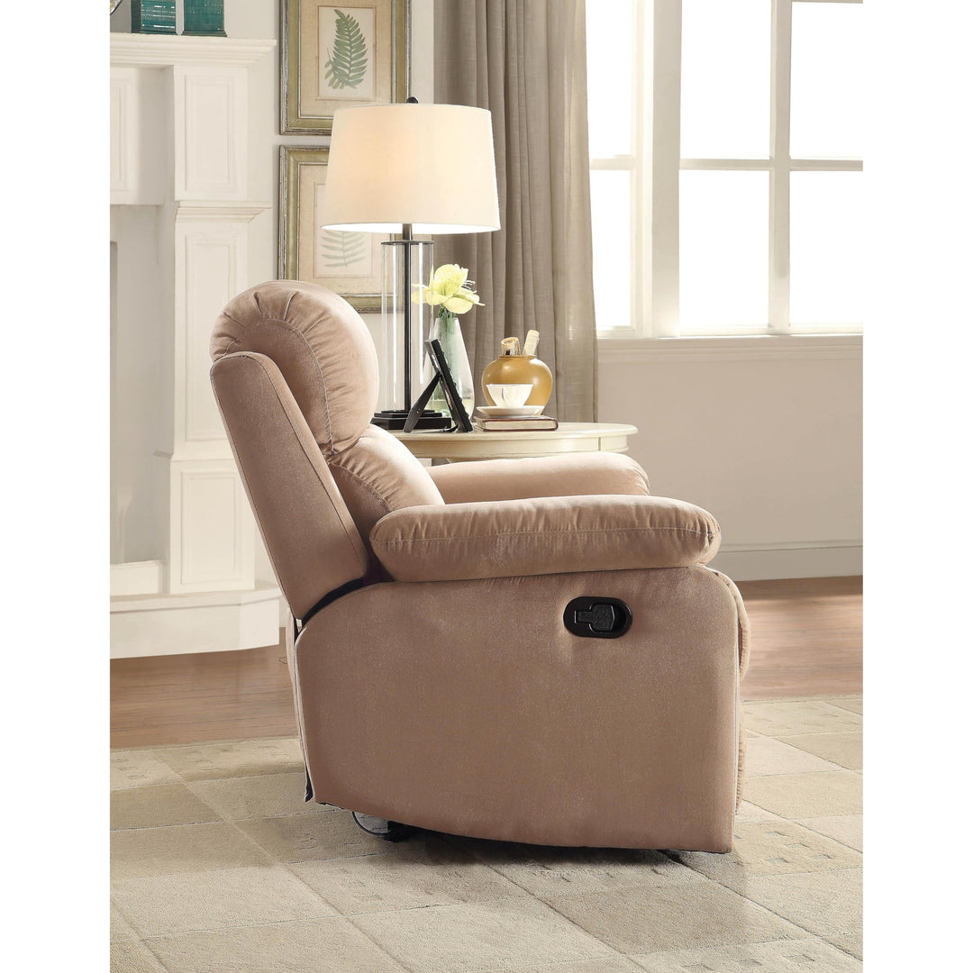 Brown Luxurious Microfiber Motion Recliner with Pillow Top Armrest and Tight - Diamond Home USA